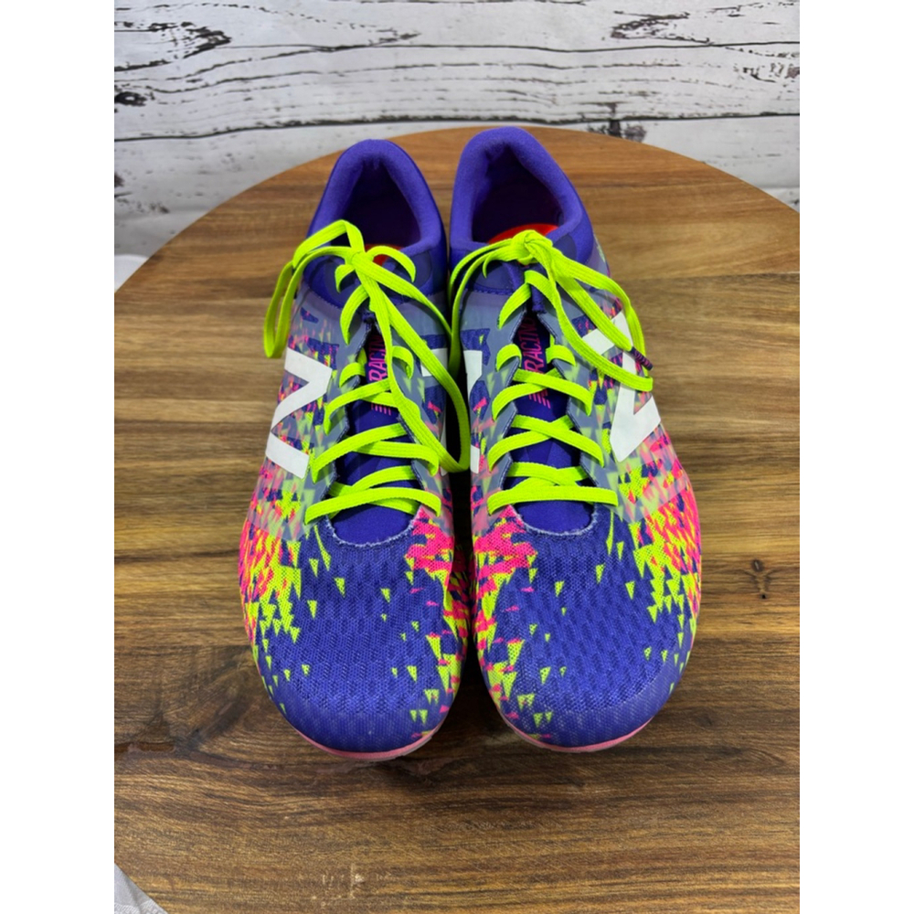 Women's New Balance MD500 V5 Track Spikes US 10.5 Purple Neon Yellow Pink